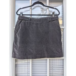 Banana Republic Corduroy Mini Skirt Side Zip Gray, Size 8